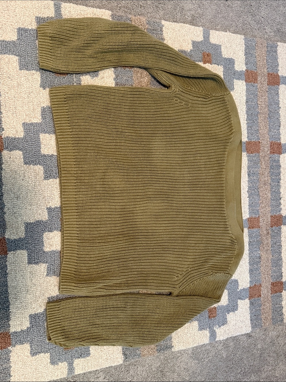 Quince 100% Organic Cotton Fisherman Boatneck Sweater Herb Green Size M